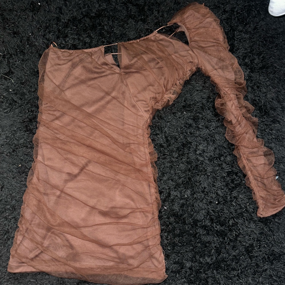 ZARA BROWN MESH DRESS